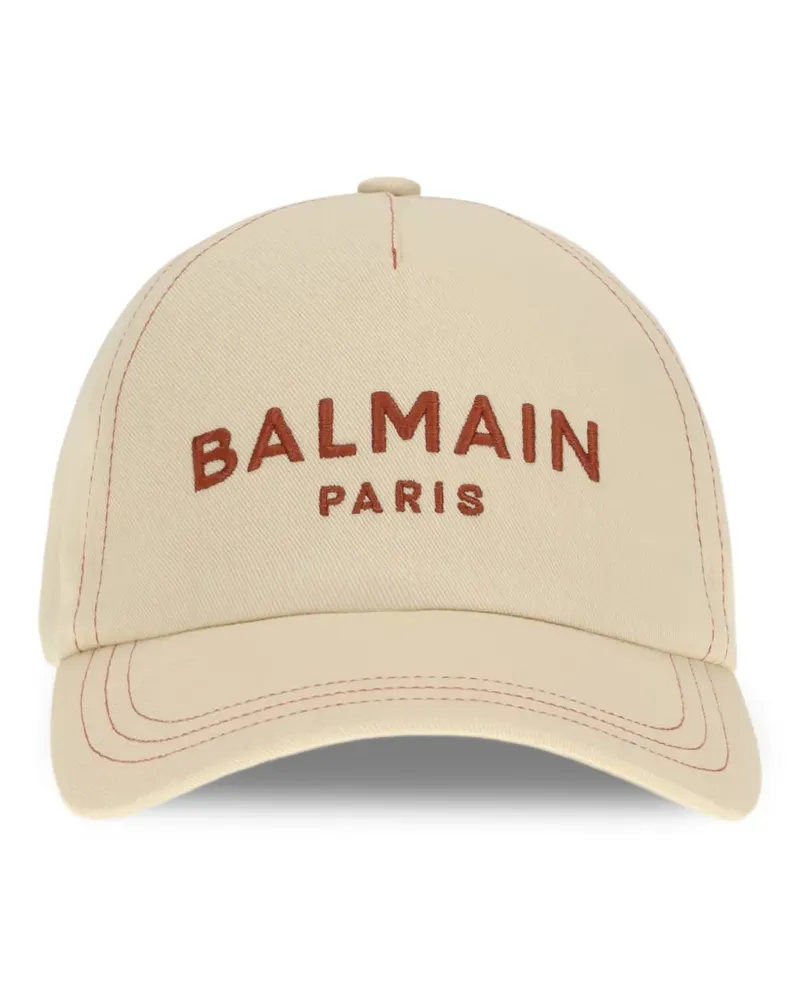 Balmain Paris embroidered cap - Nude Nude