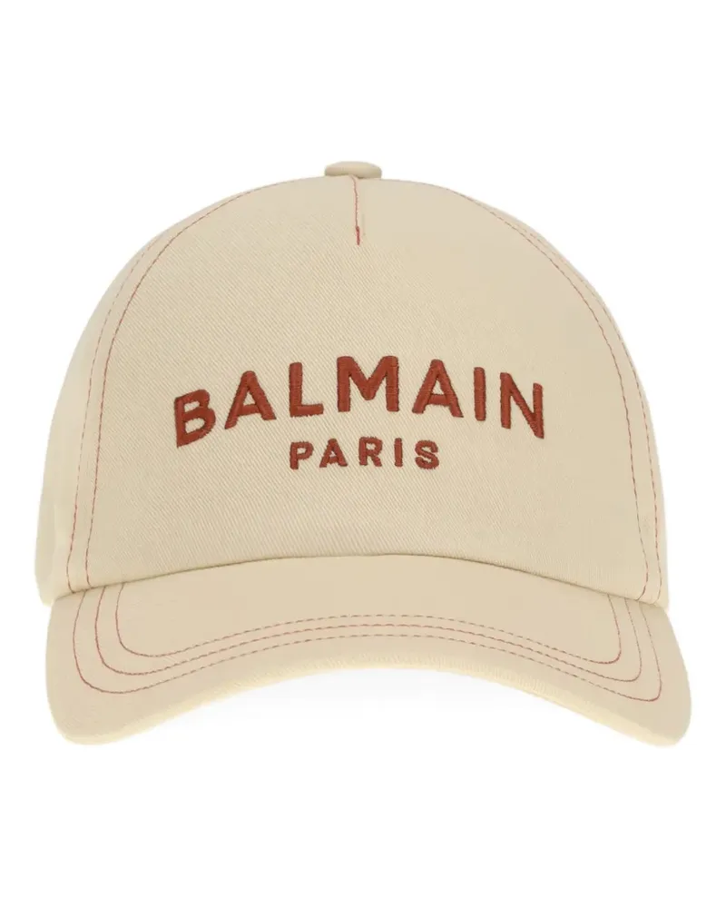 Balmain Paris embroidered cap - Nude Nude