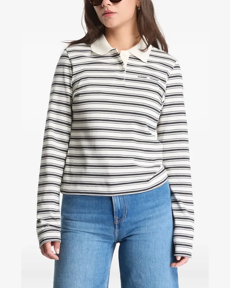 Samsøe & Samsøe Gestreiftes Poloshirt - Weiß Weiß