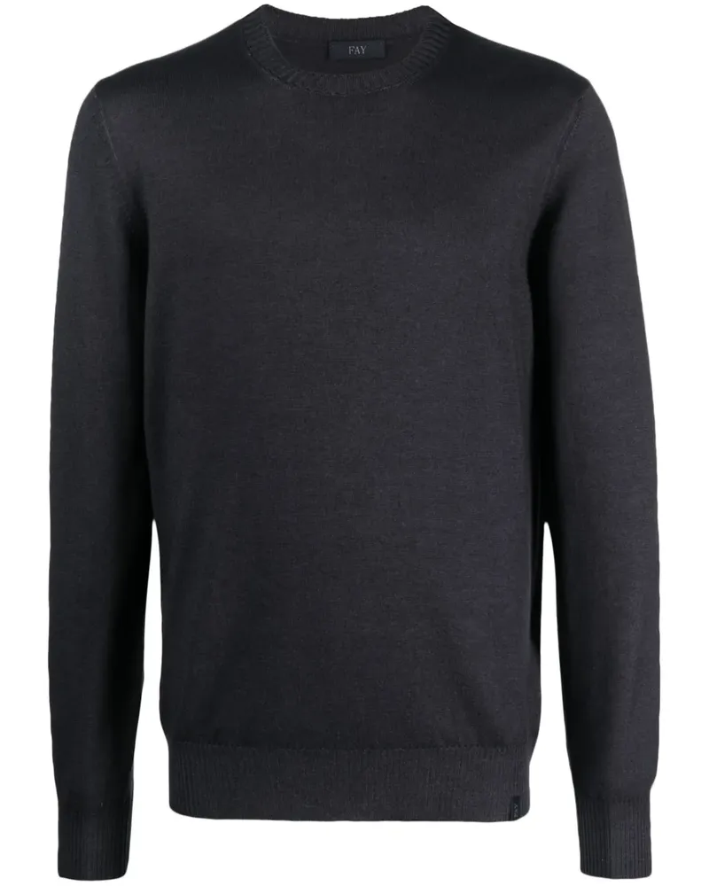 Fay Pullover mit Rundhalsausschnitt - Grau Grau