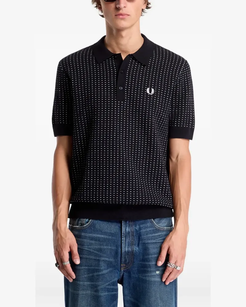 Fred Perry Gestricktes Poloshirt - Schwarz Schwarz