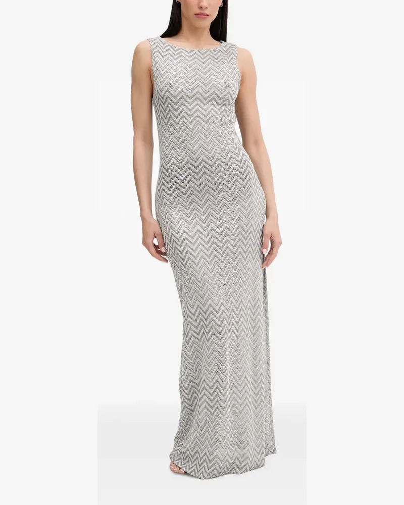 Liu Jo chevron-knit sleeveless maxi dress - Silber Silber