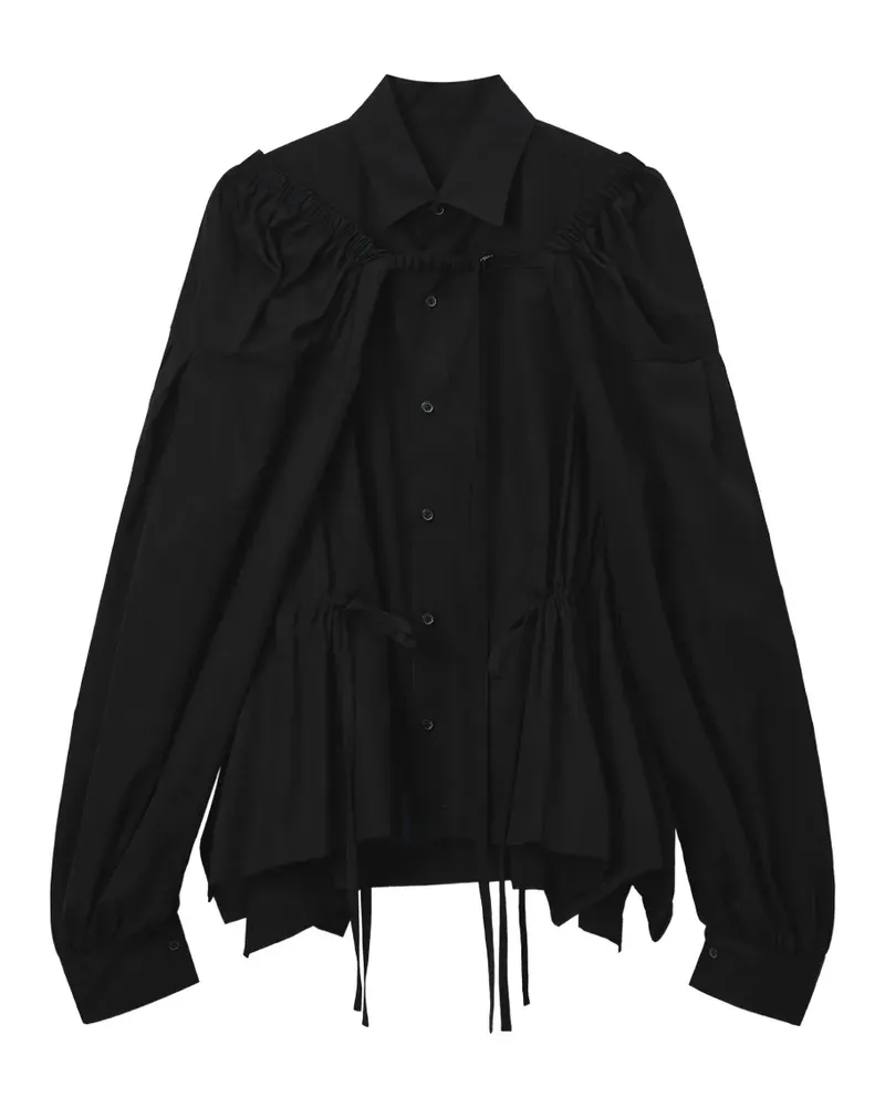 Yohji Yamamoto Oberteil mit Ballonärmeln - Schwarz Schwarz