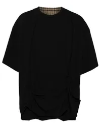 Ziggy Chen Oversized-T-Shirt mit Distressed-Textur Schwarz