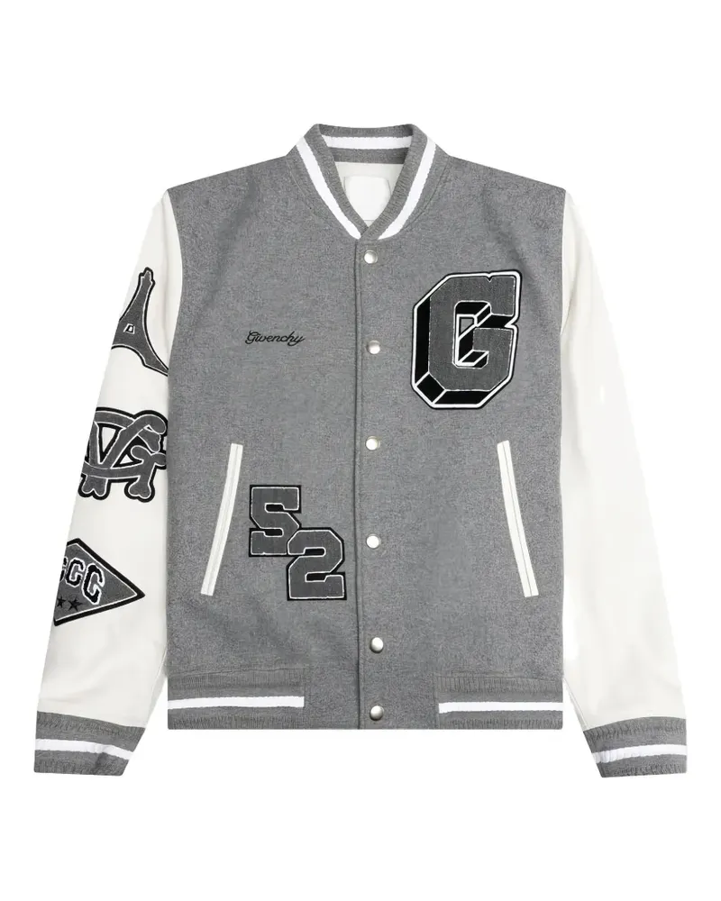 Givenchy patch-detail varsity bomber jacket - Grau Grau