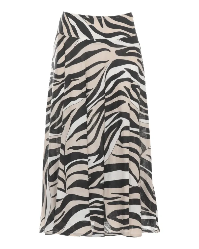 MARELLA MLSOSPITE zebra-print midi skirt - Schwarz Schwarz