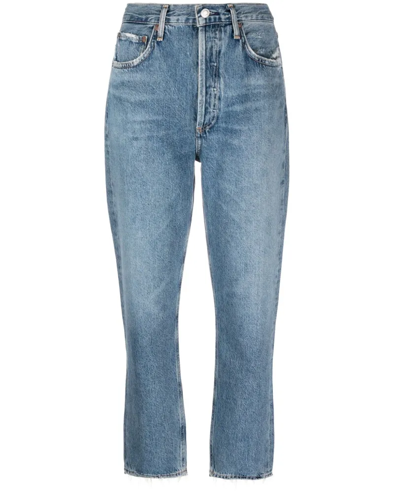 AGOLDE Gerade Cropped-Jeans Blau