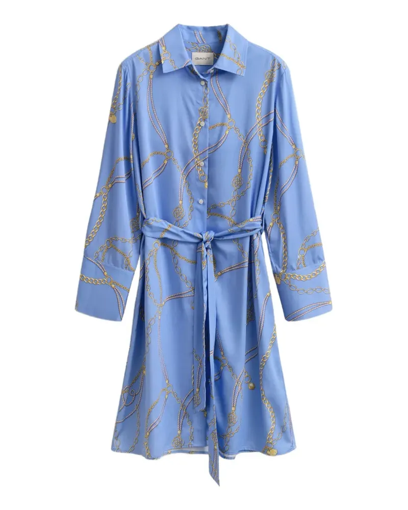 Gant Minikleid mit Ketten-Print - Blau Blau