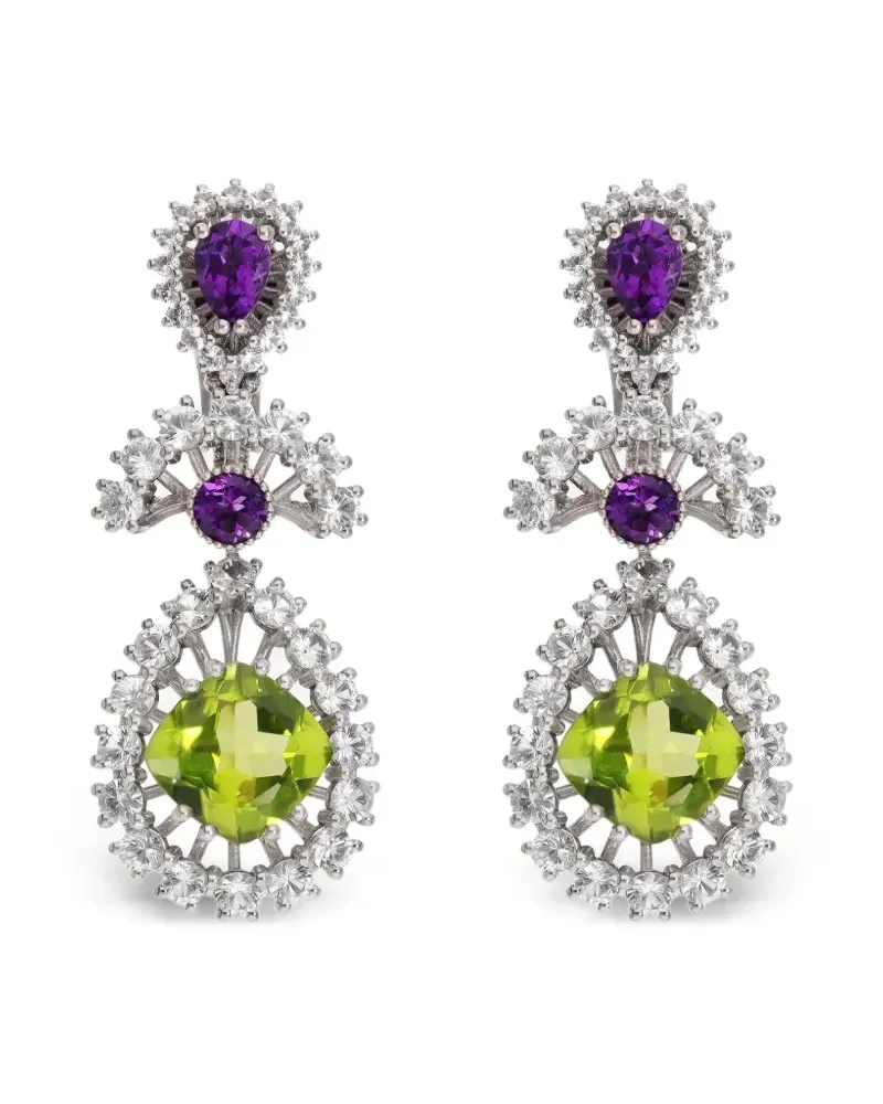 Dolce & Gabbana 18kt Eleganza Weißgoldohrringe mit Schmucksteinen - Silber Silber