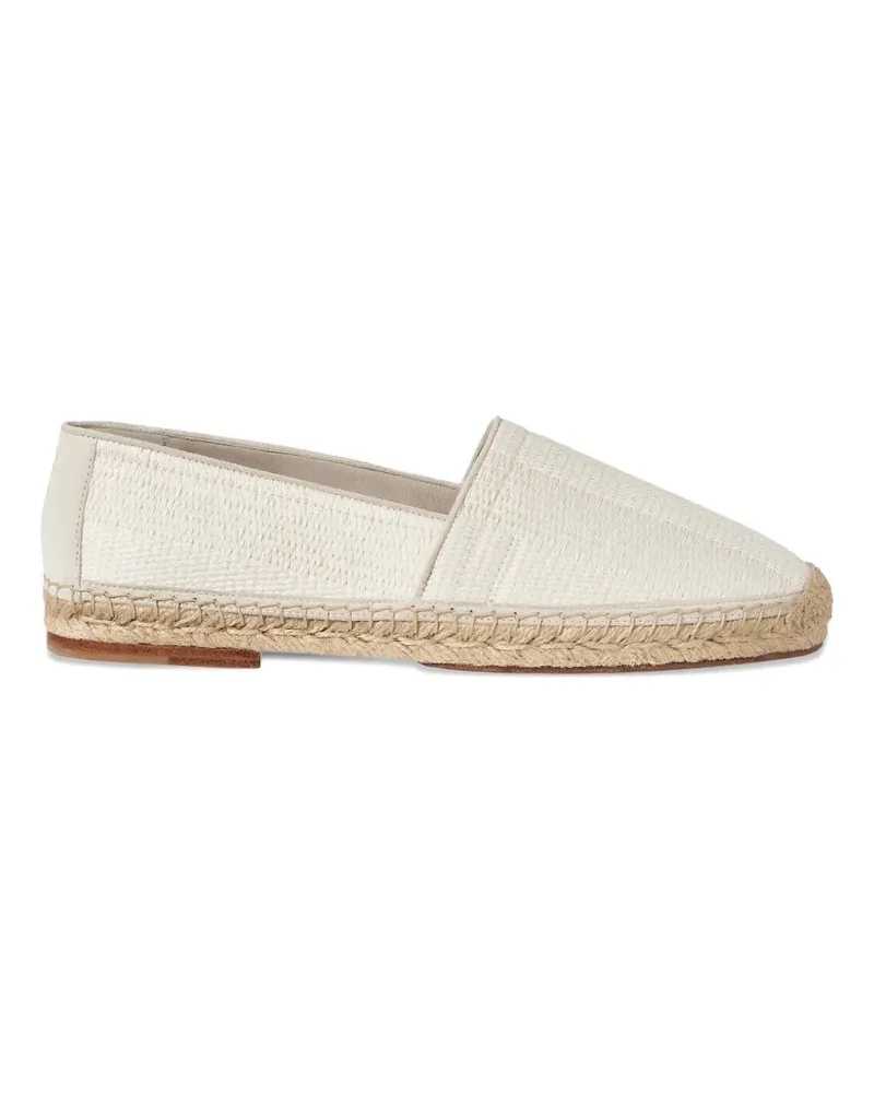 Brunello Cucinelli Espadrilles aus Techno-Raffiabast und Wildleder mit Paspelierung - Nude Nude