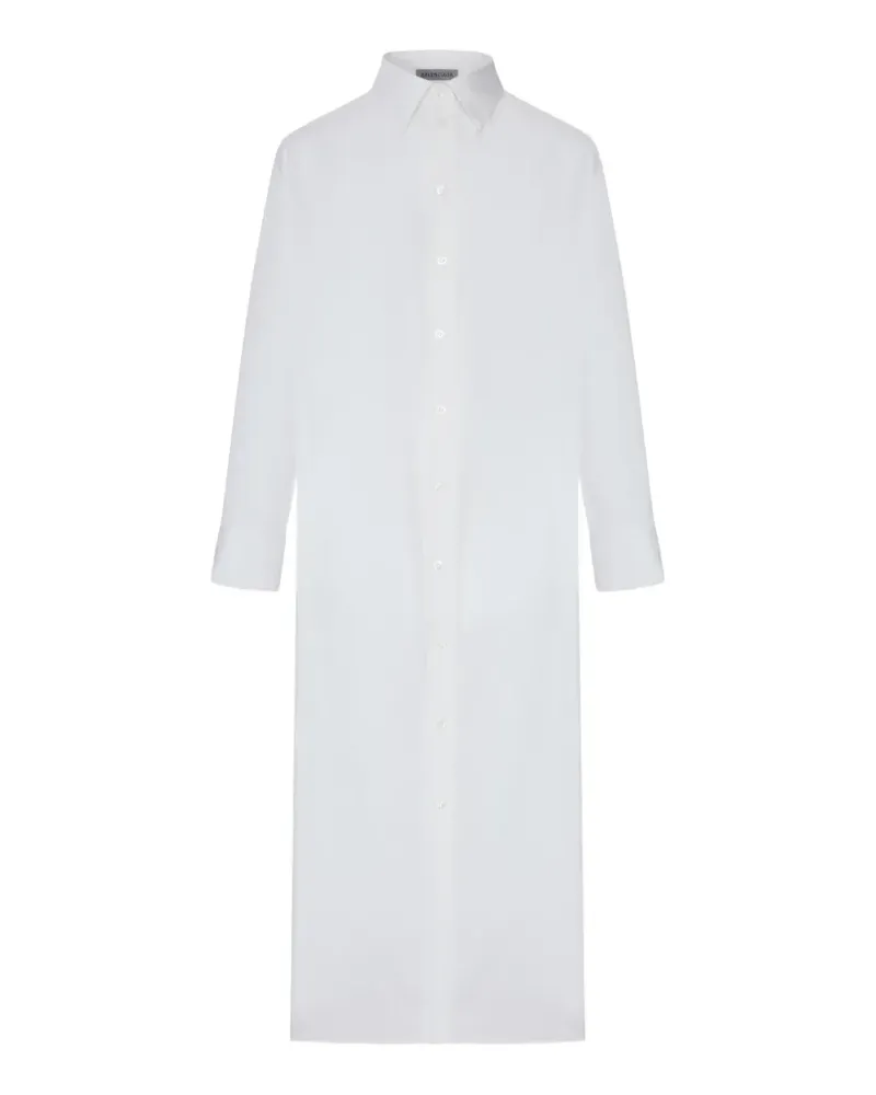 Balenciaga draped-back shirt dress - Weiß Weiß