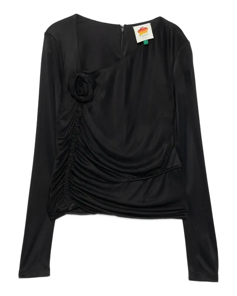 FARM Rio Bluse mit Blumenapplikation - Schwarz Schwarz