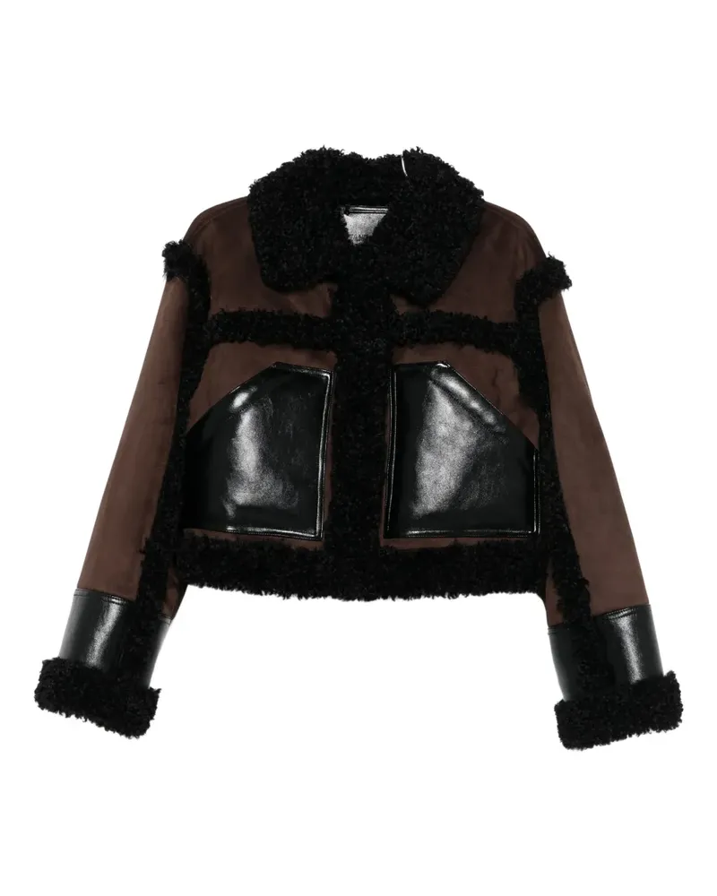STAND faux shearling-trim jacket - Braun Braun