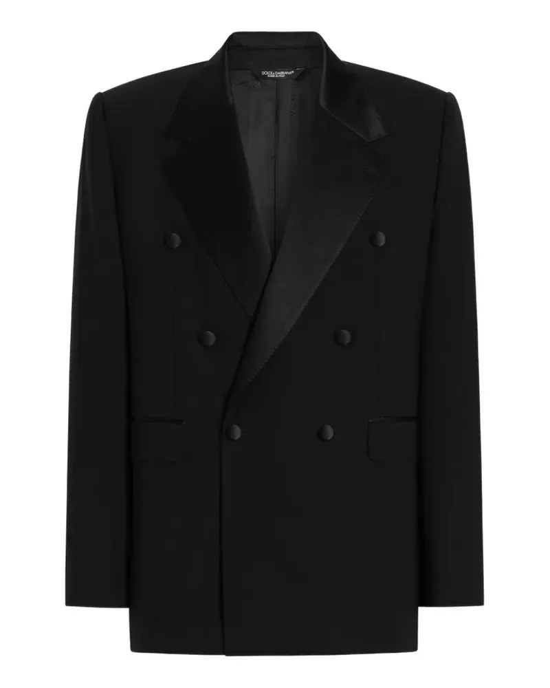 Dolce & Gabbana Doppelreihige Palermo Smoking-Jacke aus Schurwolle - Schwarz Schwarz