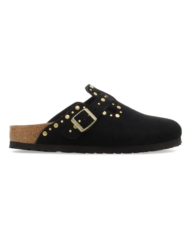 Birkenstock Boston rivets suede flat mules - Schwarz Schwarz