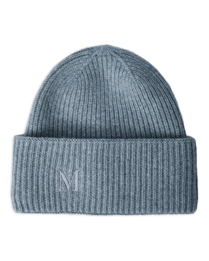 Max Mara logo-motif knitted beanie - Grau Grau