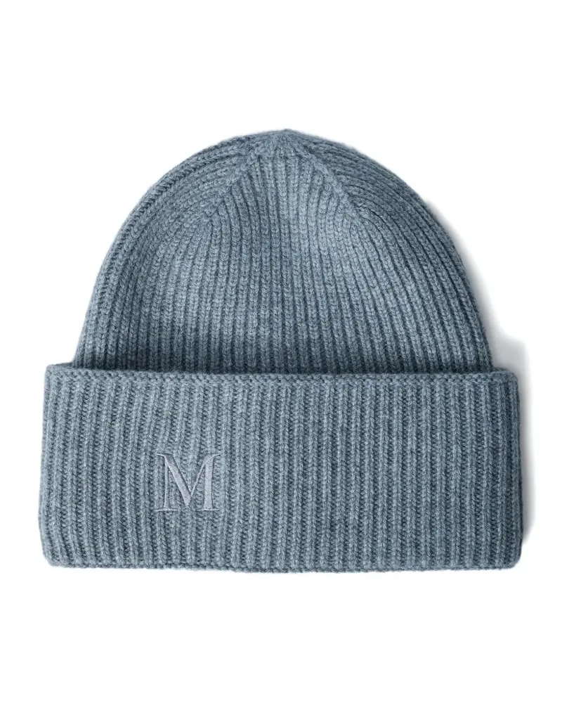 Max Mara logo-motif knitted beanie - Grau Grau