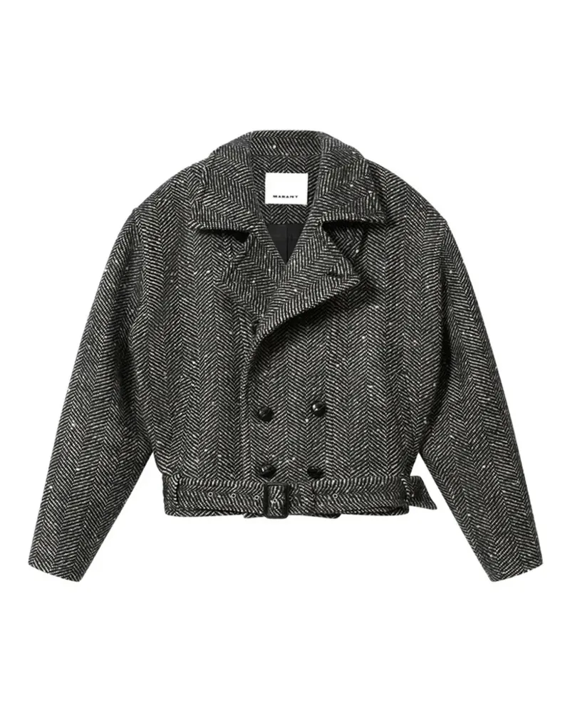Isabel Marant Ethan herringbone-pattern belted coat - Schwarz Schwarz