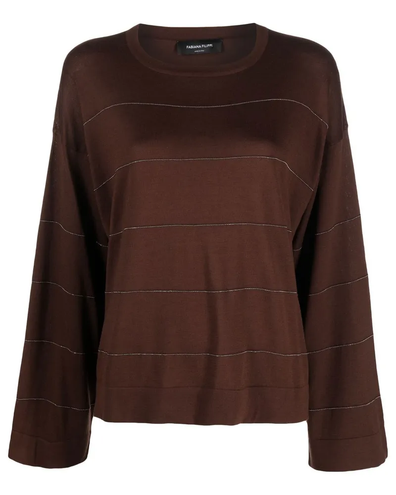 Fabiana Filippi Pullover mit Perlen - Braun Braun
