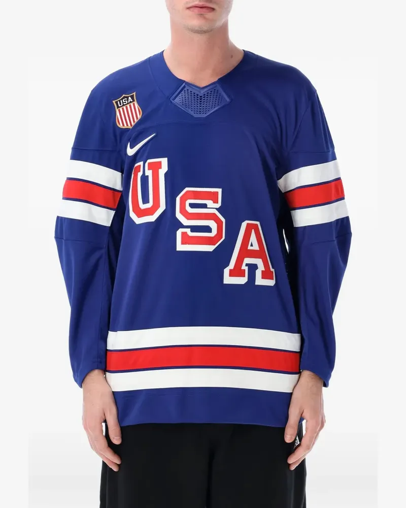 Nike logo detail T-shirt - Blau Blau