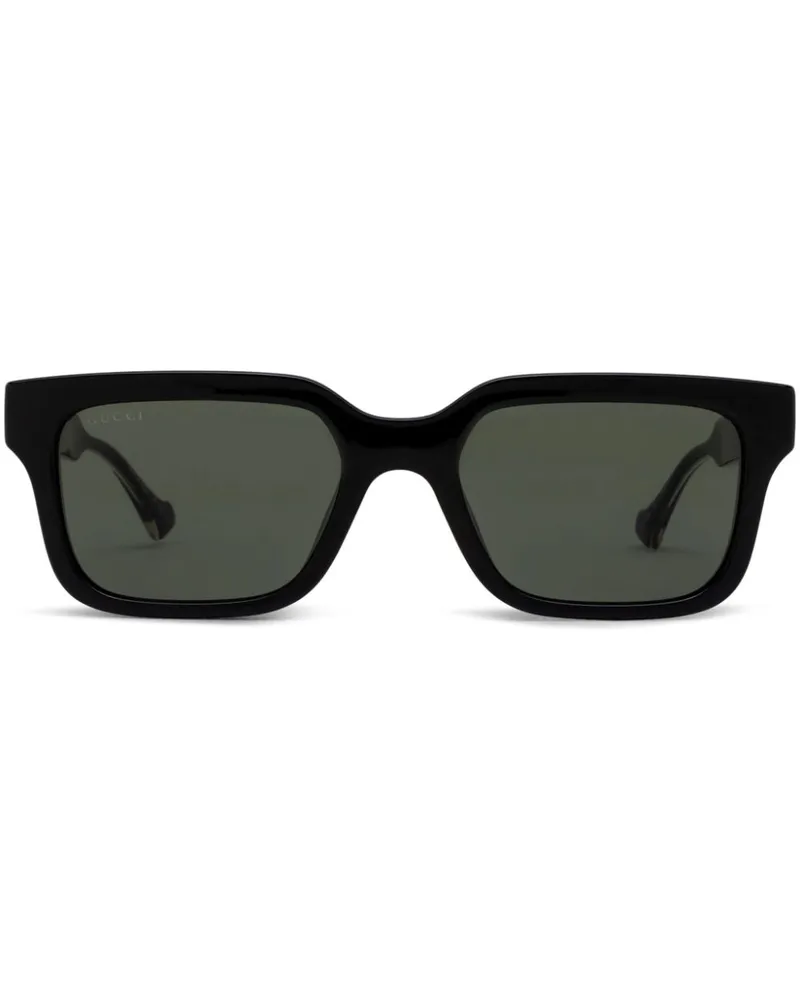 Gucci Sonnenbrille mit eckigem Gestell - Schwarz Schwarz