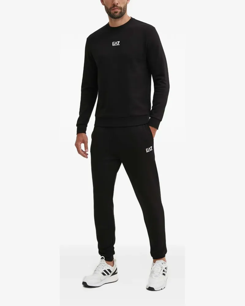 EA7 Jogginganzug mit Logo-Print - Schwarz Schwarz