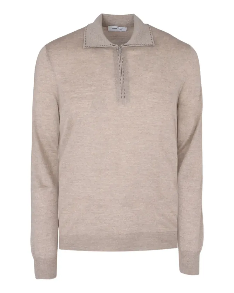 Gran Sasso quarter-zip sweater - Nude Nude
