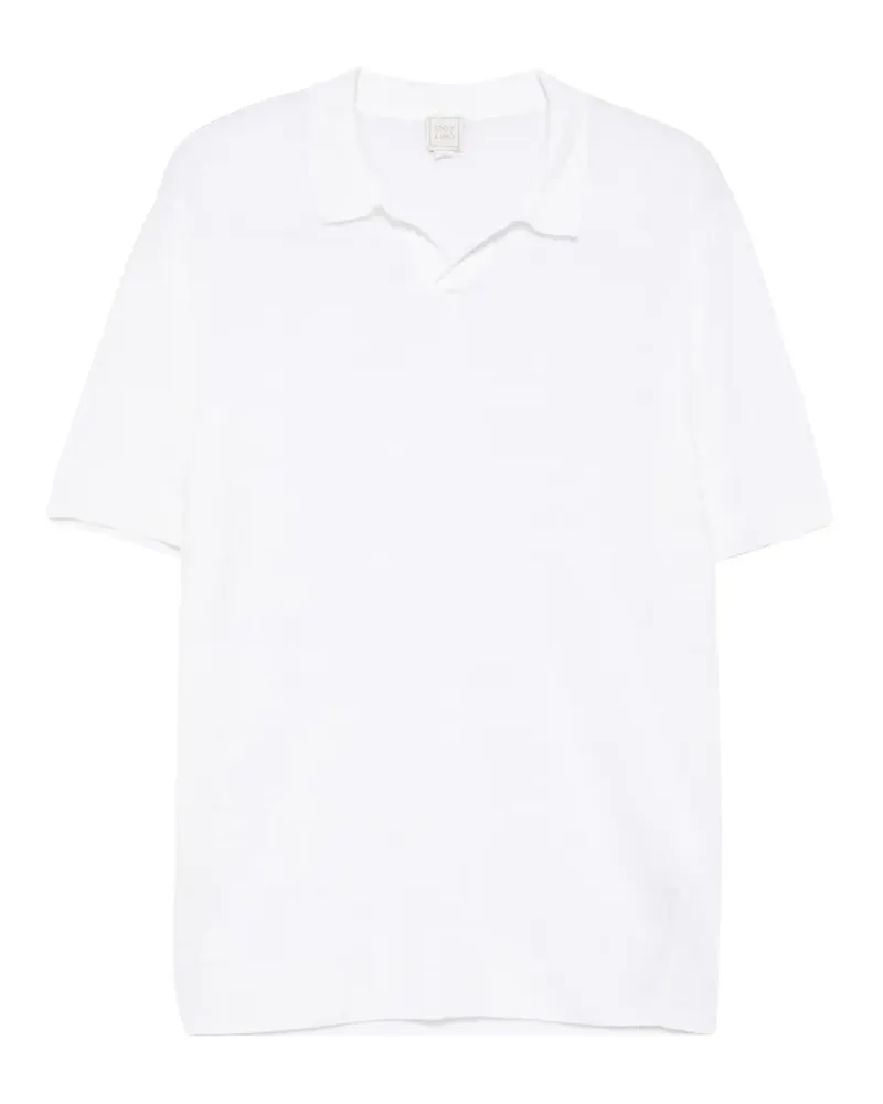 120% Lino T-Shirt mit Kragen - Weiß Weiß