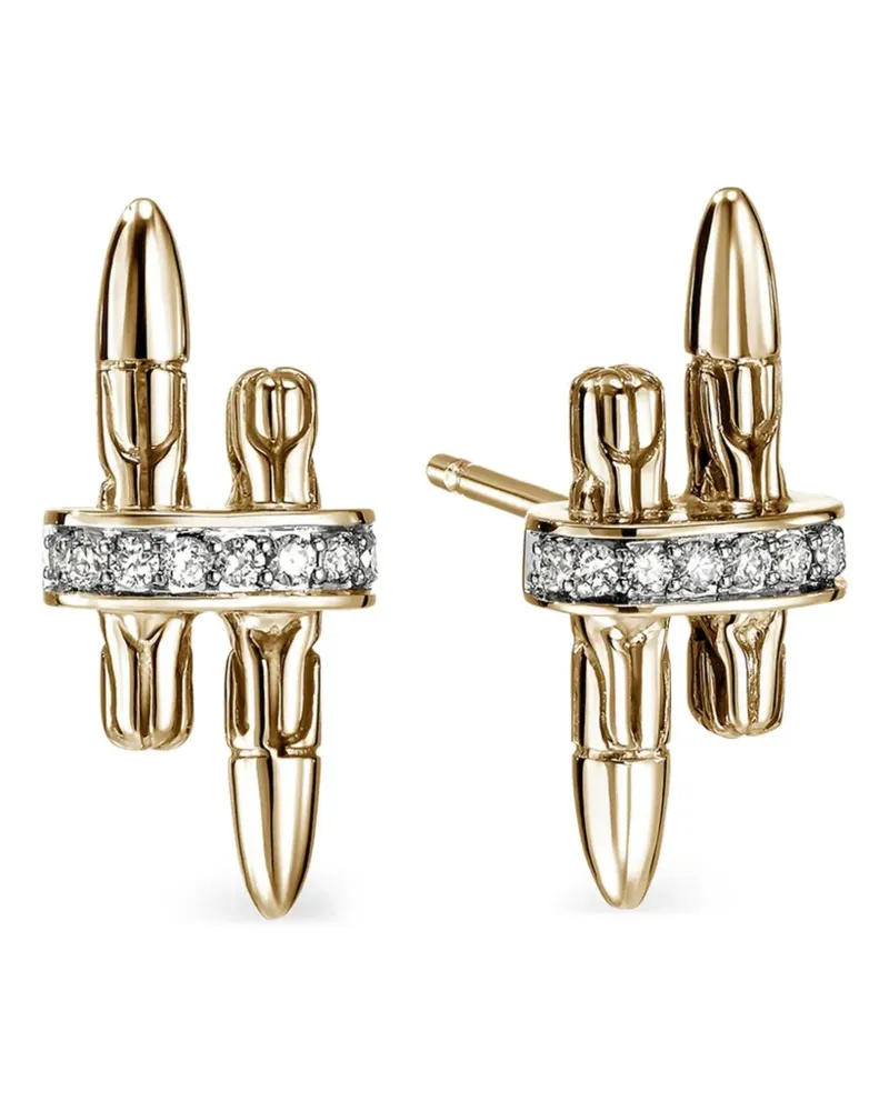 John Hardy 14kt Gelbgoldohrringe mit Diamanten Gold