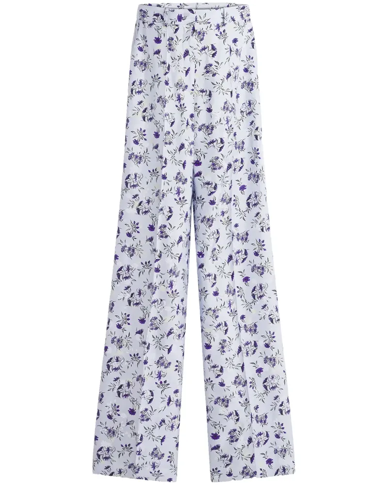 Lanvin Hose mit Blumen-Print - Weiß Weiß