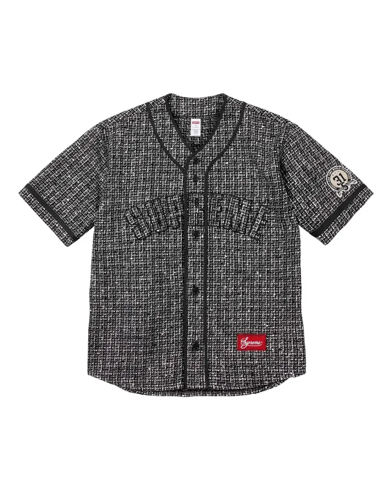 Supreme Being Boucle Baseball-Hemd - Schwarz Schwarz