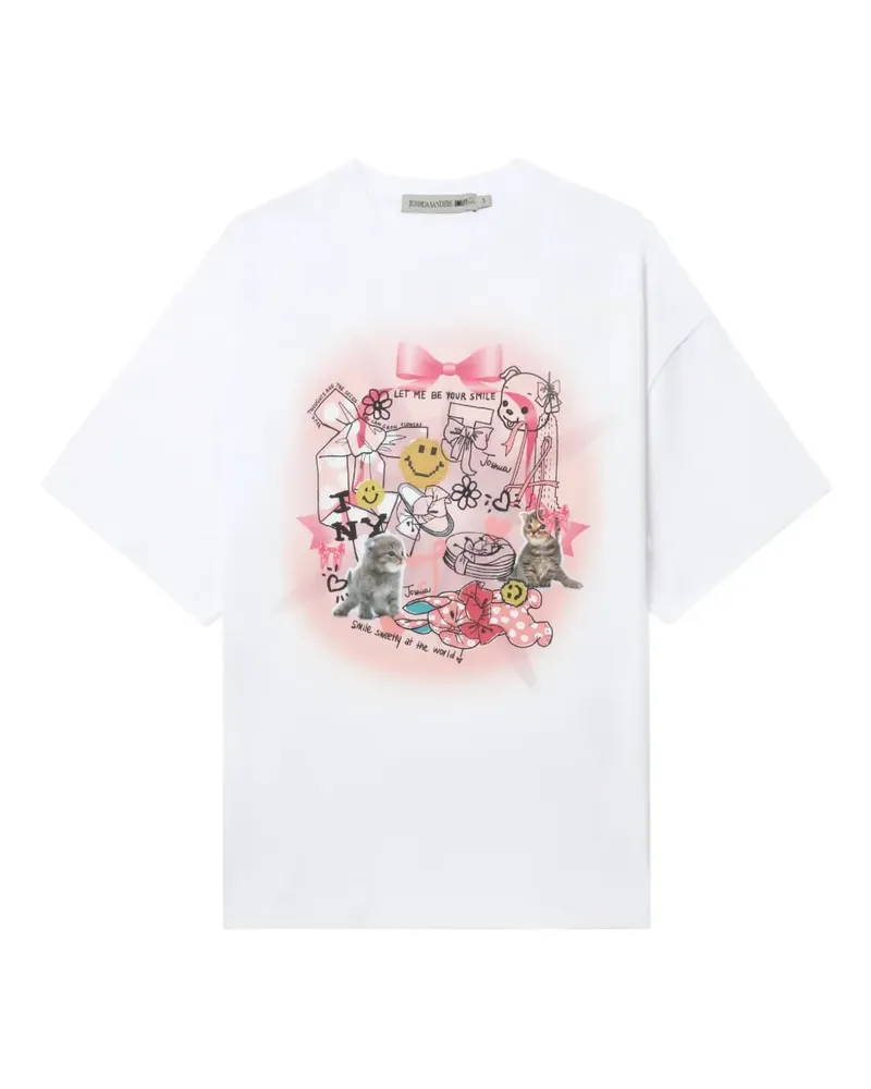 Joshua Sanders T-Shirt mit grafischem Print - Weiß Weiß