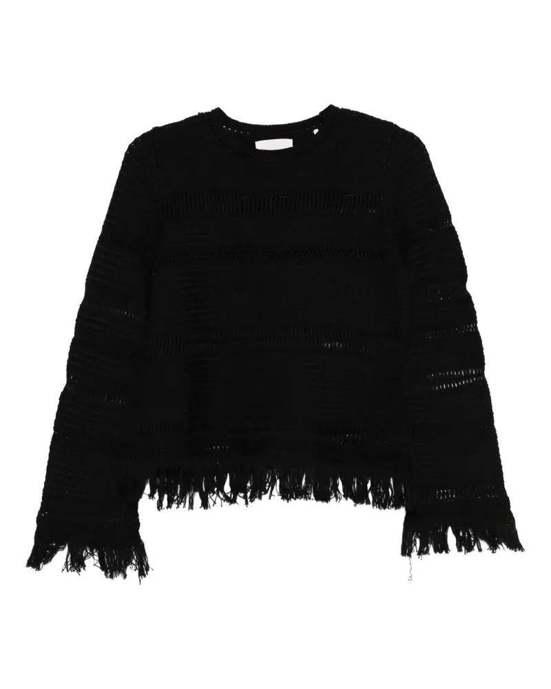 Isabel Marant Ausgefranster Azilis Pullover - Schwarz Schwarz