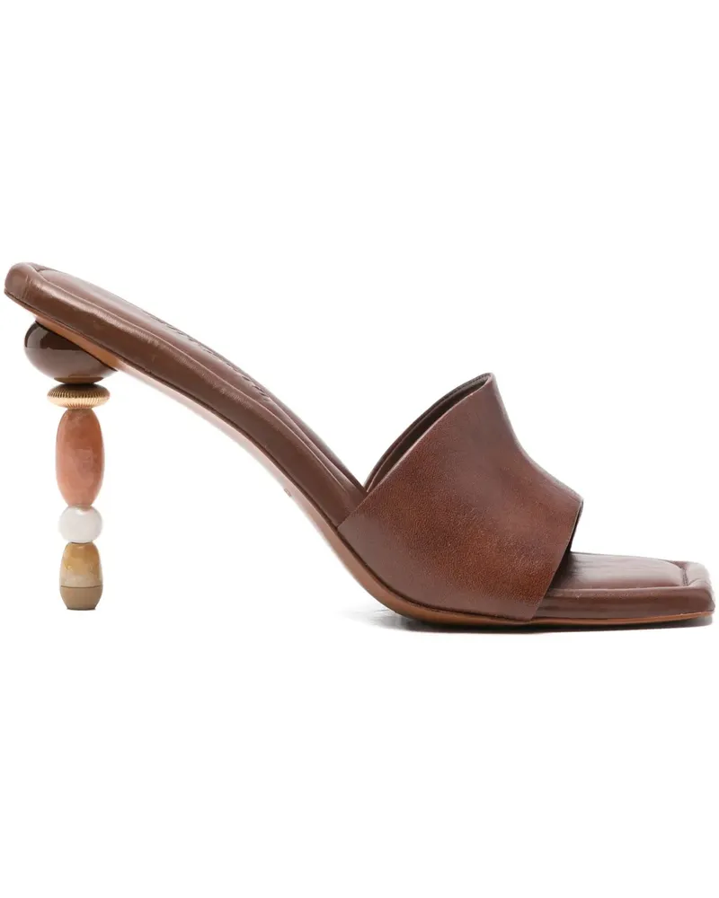 Cult Gaia Mahina Sandalen mit Design-Absatz 100mm - Braun Braun