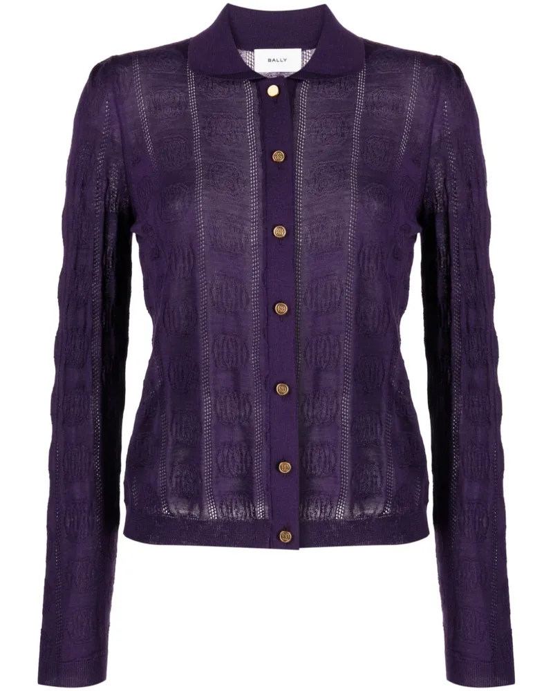 Bally Cardigan aus Monogramm-Jacquard Violett