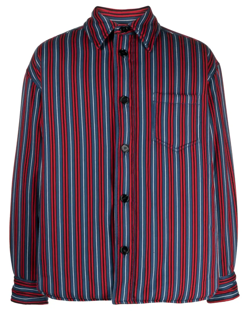 Marni Gestreifte Hemdjacke - Blau Blau