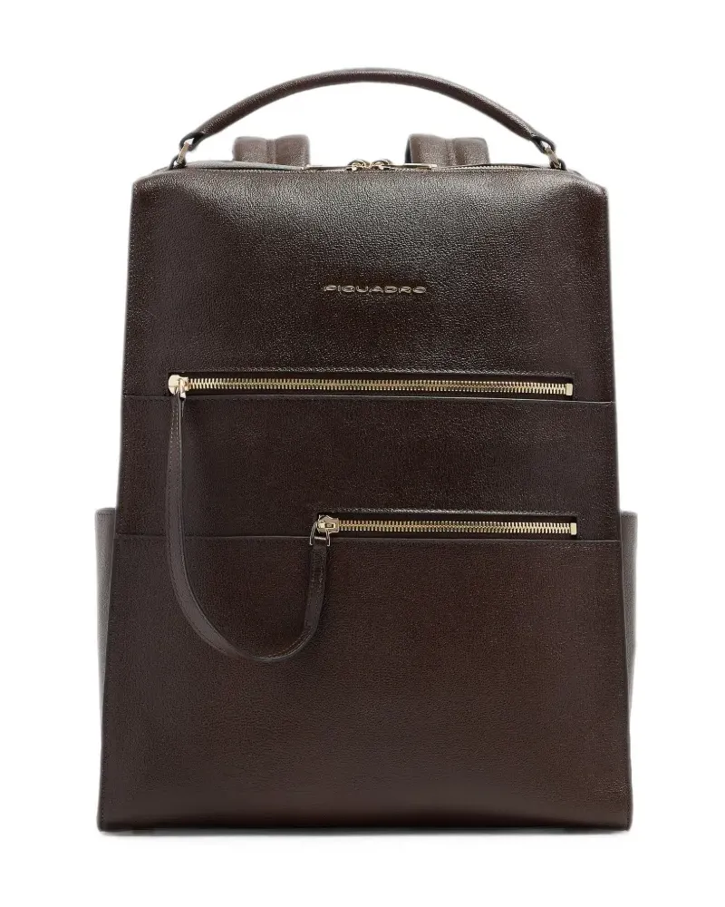 Piquadro Rucksack aus Leder - Braun Braun