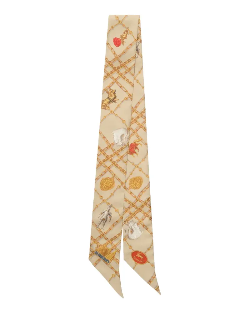 Burberry Skinny Check Charm Seidenschal - Nude Nude