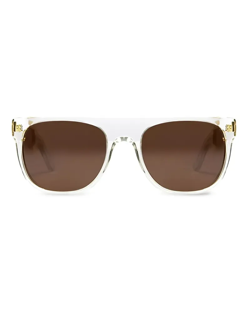 RETROSUPERFUTURE Flache Sonnenbrille mit goldfarbenem Detail - Weiß Weiß