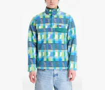 Fleece-Pullover mit Karomuster - Blau