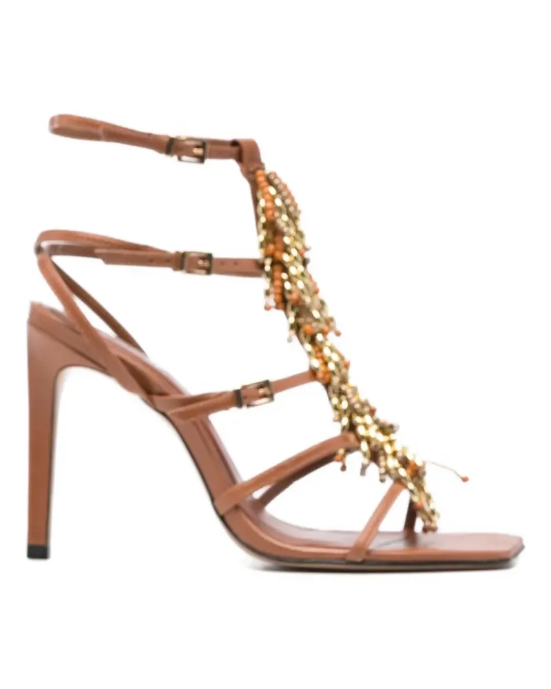 Schutz beaded strap leather sandals - Braun Braun