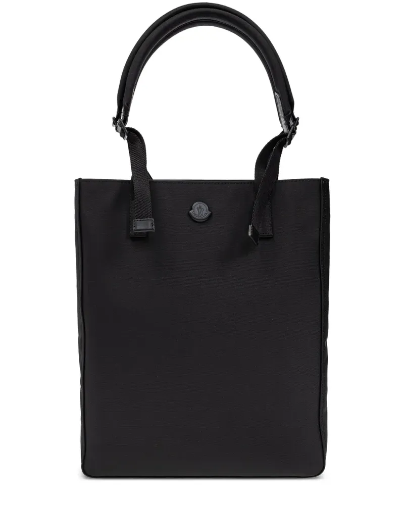 Moncler Pierrick Tote Bag mit Logo-Patch - Schwarz Schwarz