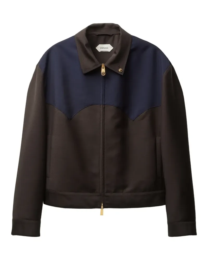 Versace Jacke in Colour-Block-Optik - Braun Braun