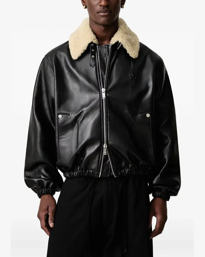 Filling Pieces shearling-collar zip-up jacket - Schwarz Schwarz