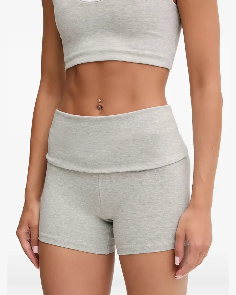 Casall fold-over-waistband logo-embroidered shorts - Grau Grau