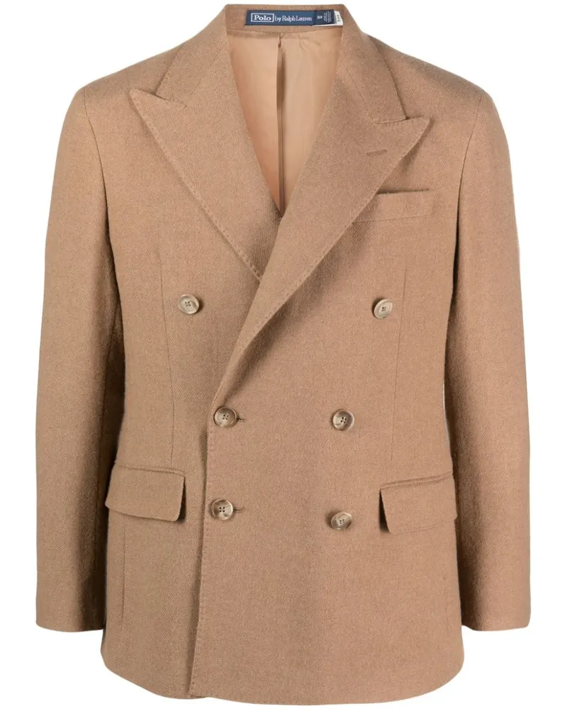 Ralph Lauren Doppelreihiges Sakko mit Logo-Patch - Braun Braun