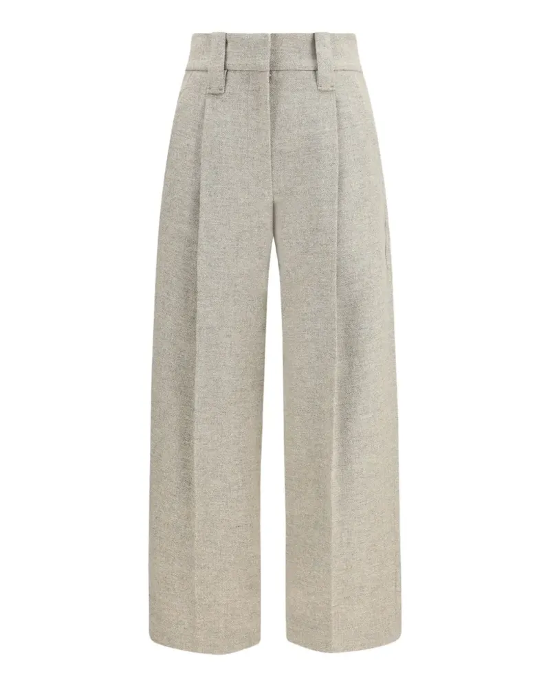 Brunello Cucinelli Wide-Leg-Hose mit Bundfalten - Grau Grau