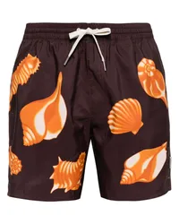 Sandro Badeshorts mit Muschel-Print Braun