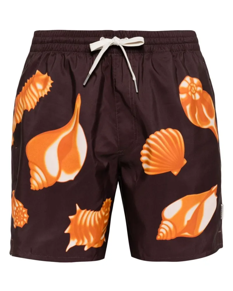 Sandro Badeshorts mit Muschel-Print Braun