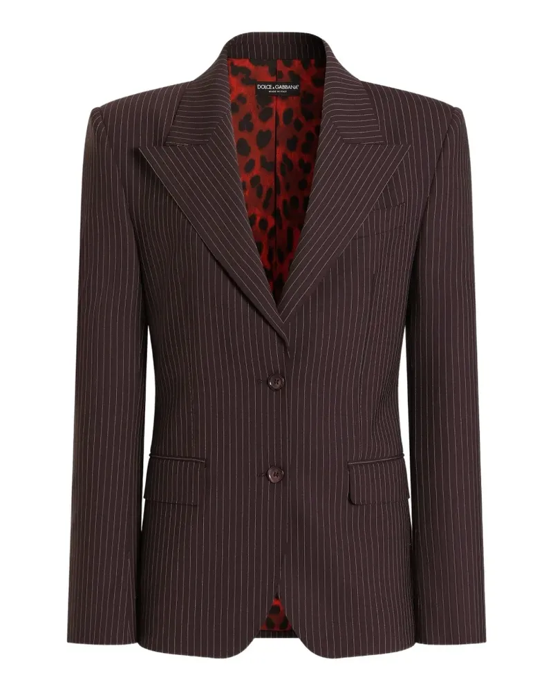 Dolce & Gabbana Einreihige Linda Jacke mit Nadelstreifen - Braun Braun